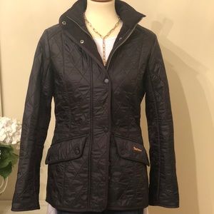 Barbour Calvary Quilt Short Coat in Black sz 8